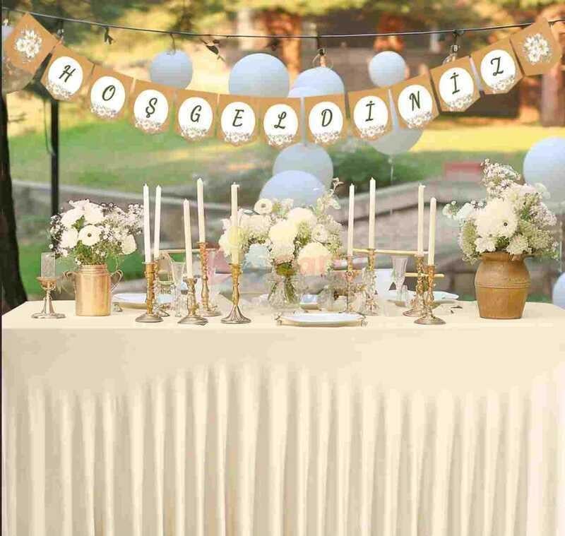 Dekoratif Banner HOŞGELDİNİZ çiçekli kırlangıç banner doğum günü okul açılış süsü 