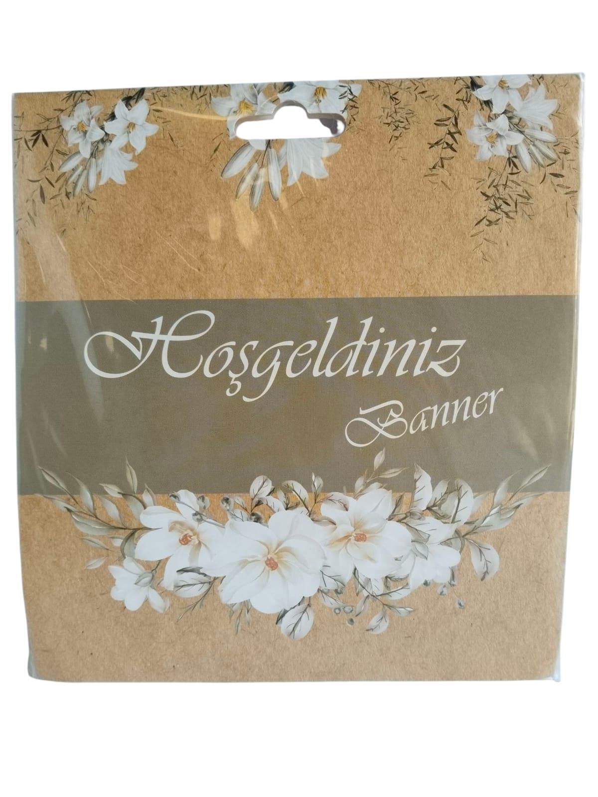 Dekoratif Banner HOŞGELDİNİZ çiçekli kırlangıç banner doğum günü okul açılış süsü 