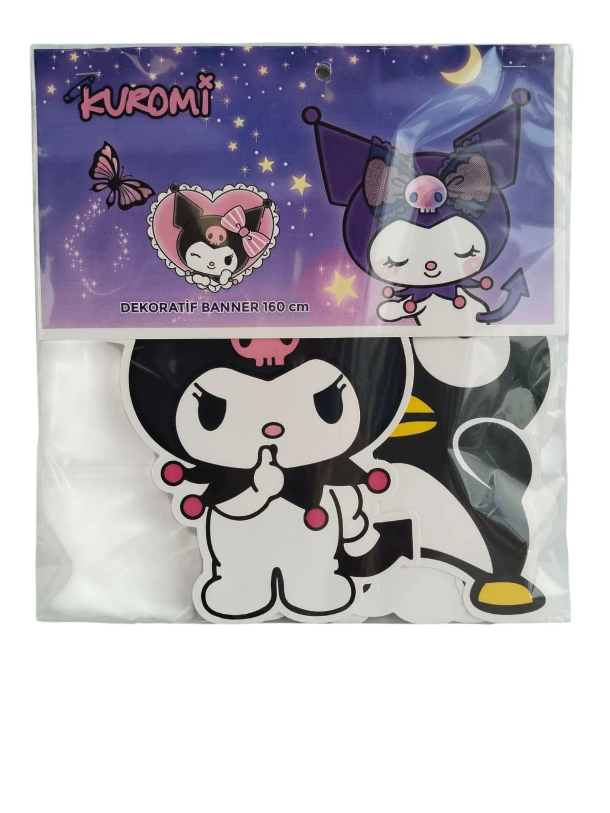 Dekoratif banner KUROMİ 160cm Kuromi doğum günü süsü