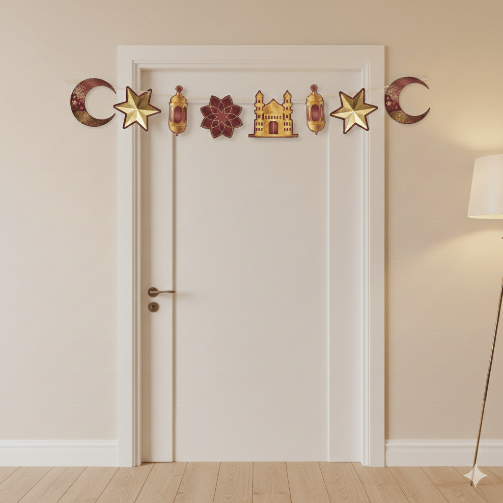 Dekoratif Banner RAMAZAN BORDO GOLD 160cm