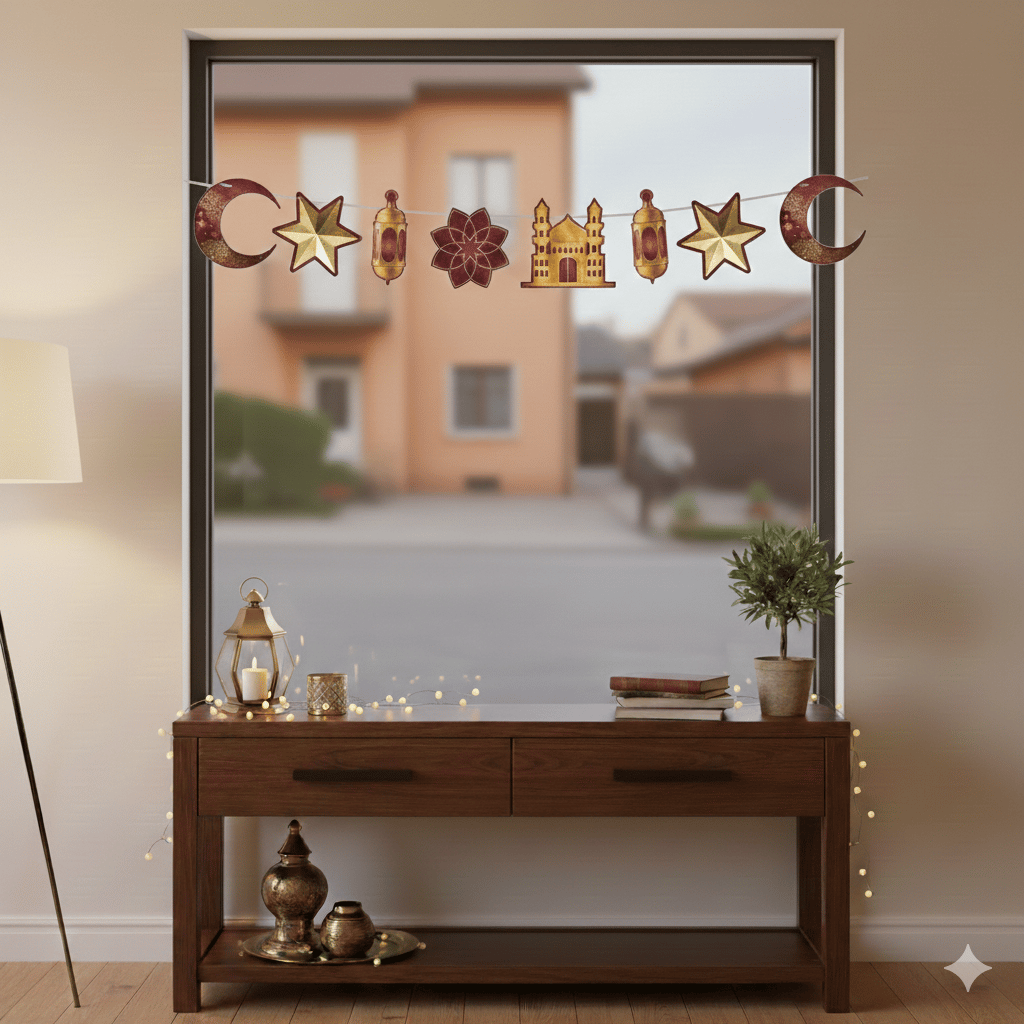 Dekoratif Banner RAMAZAN BORDO GOLD 160cm