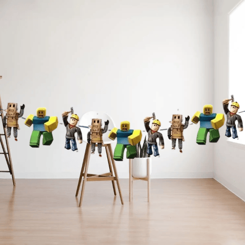 Dekoratif banner Roblox Temalı 160x17 cm Doğum Günü Parti Süsü