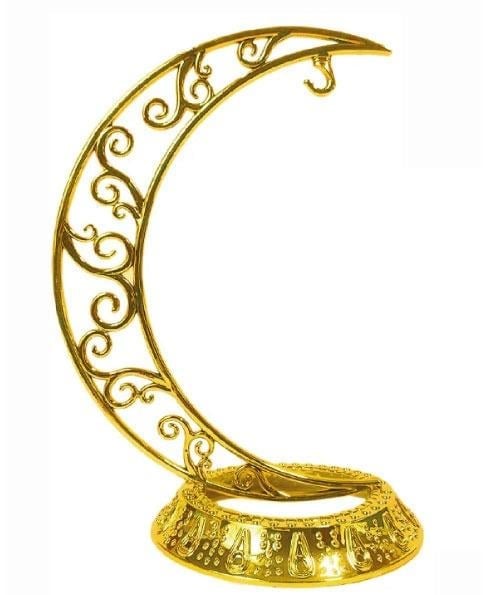 Dekoratif Masa Üstü Hilal Gold-Altın Plastik Tabanlı 28cm