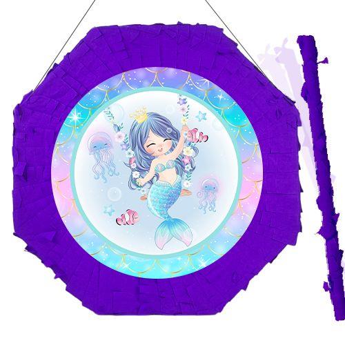 Deniz Kızı Little Pinyata 42 cm + Sopası Doğum Günü Eğlencesi Pinyata Patlatma Parti Zamanı