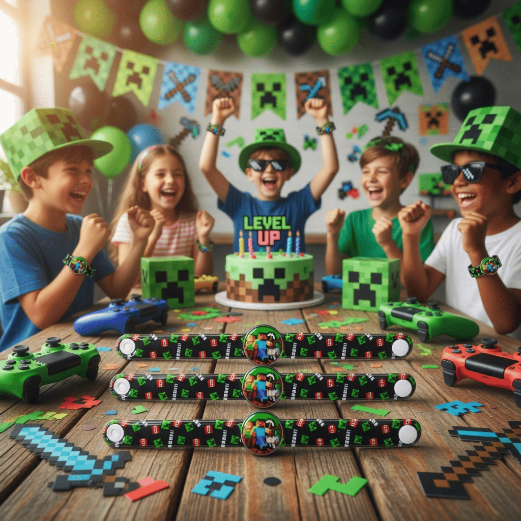 Deri bileklik MİNECRAFT 3 lü çıtçıtlı 18 cm