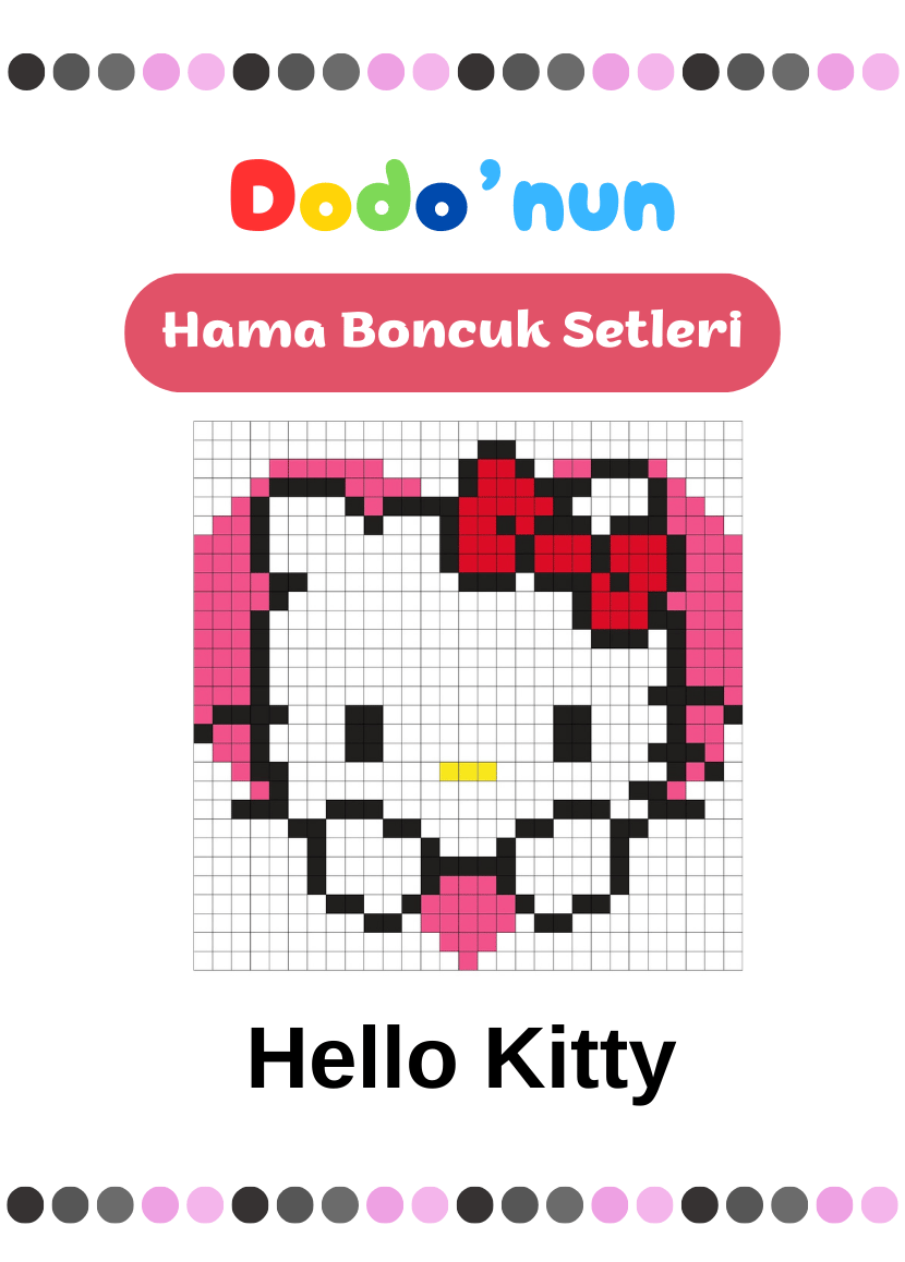 Dodo nun hama boncuk seti HELLO KİTTY