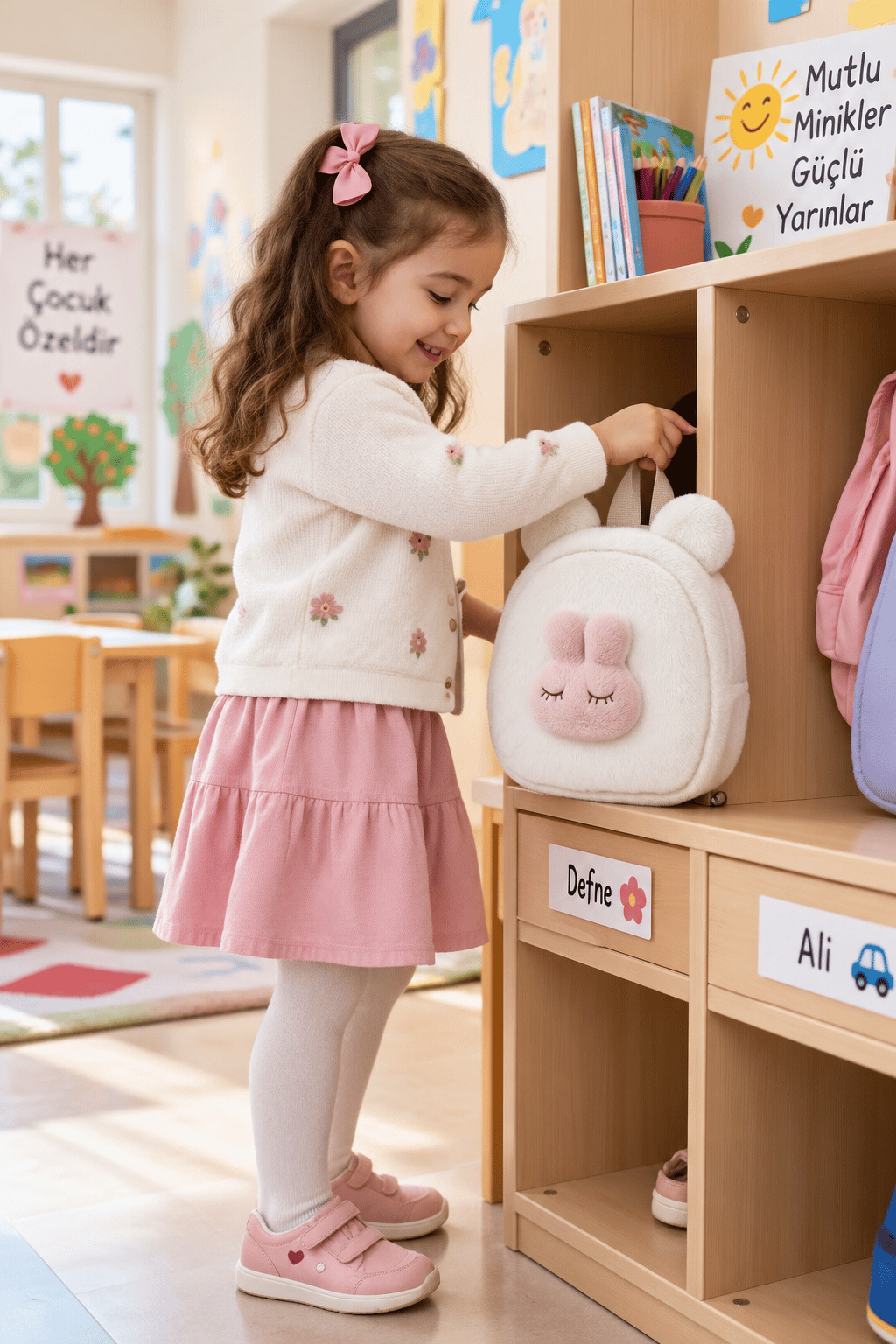 Dolphin PC-899 peluş sırt Çanta uyuyan tavşan BEJ