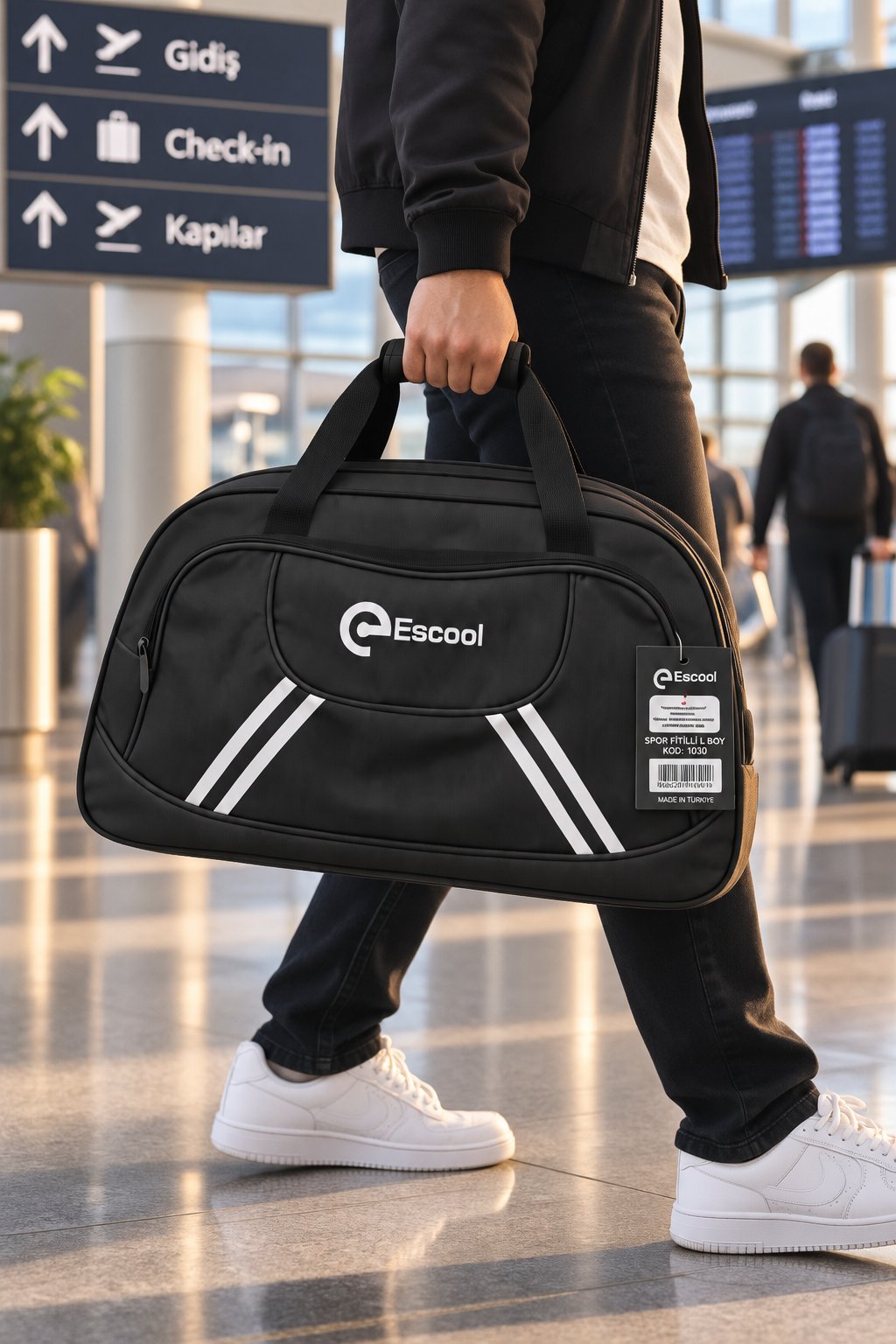 Escool Fitilli Spor Seyahat Çant.2 gözlü38x62x20