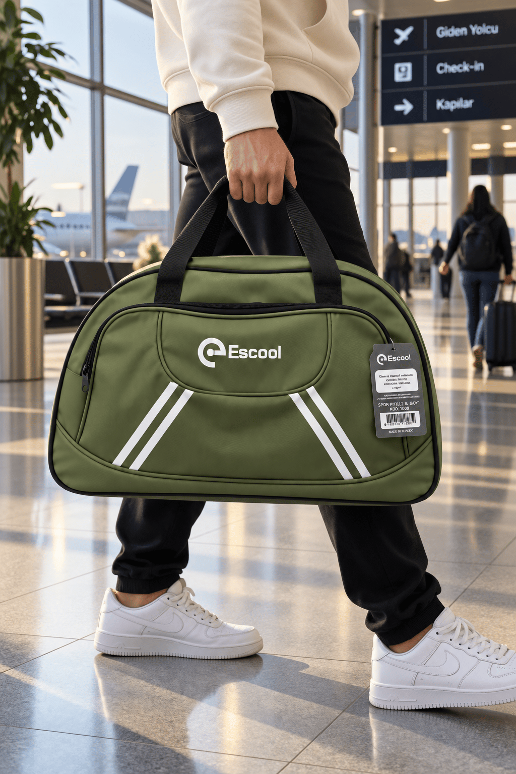 Escool Fitilli Spor Seyahat Çant.2 gözlü38x62x20 HAKİ