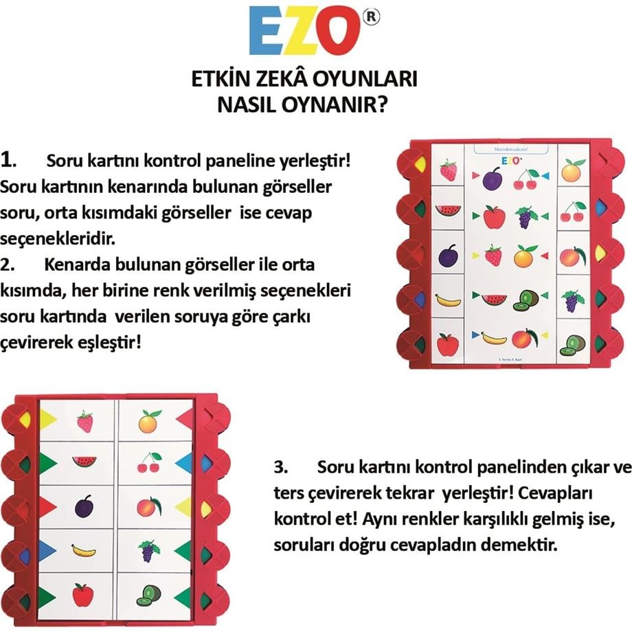 Ezo Etkin Zeka Oyunları 3-6 Yaş İngilizce Kartlı