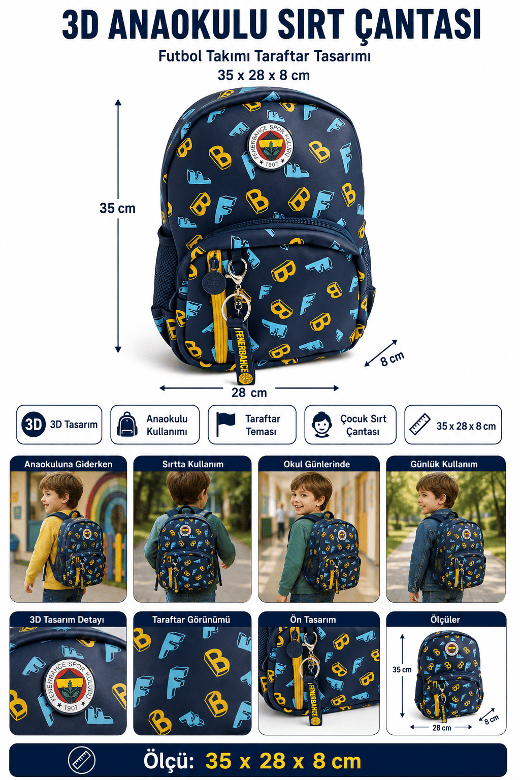 Fenerbahçe FB 3D Anaokulu Çantası 25748