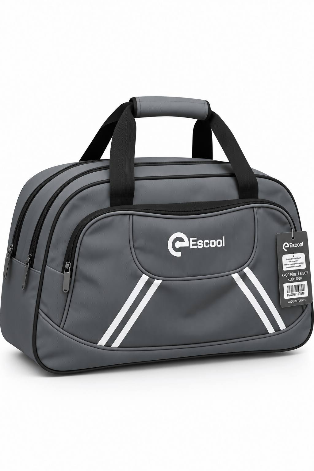 Fitilli Spor ve Seyahat Çantası Gri 2 Gözlü 38x62x20 cm Günlük Kullanım