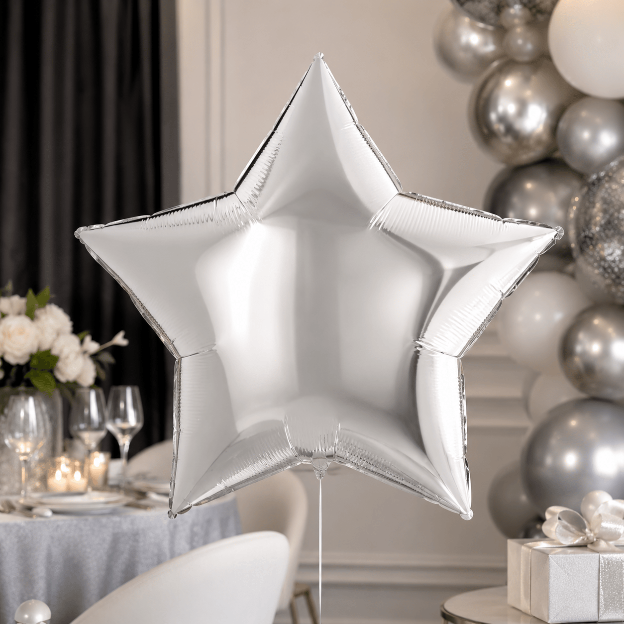 Folyo Balon 18 inç 45cm YILDIZ GÜMÜŞ