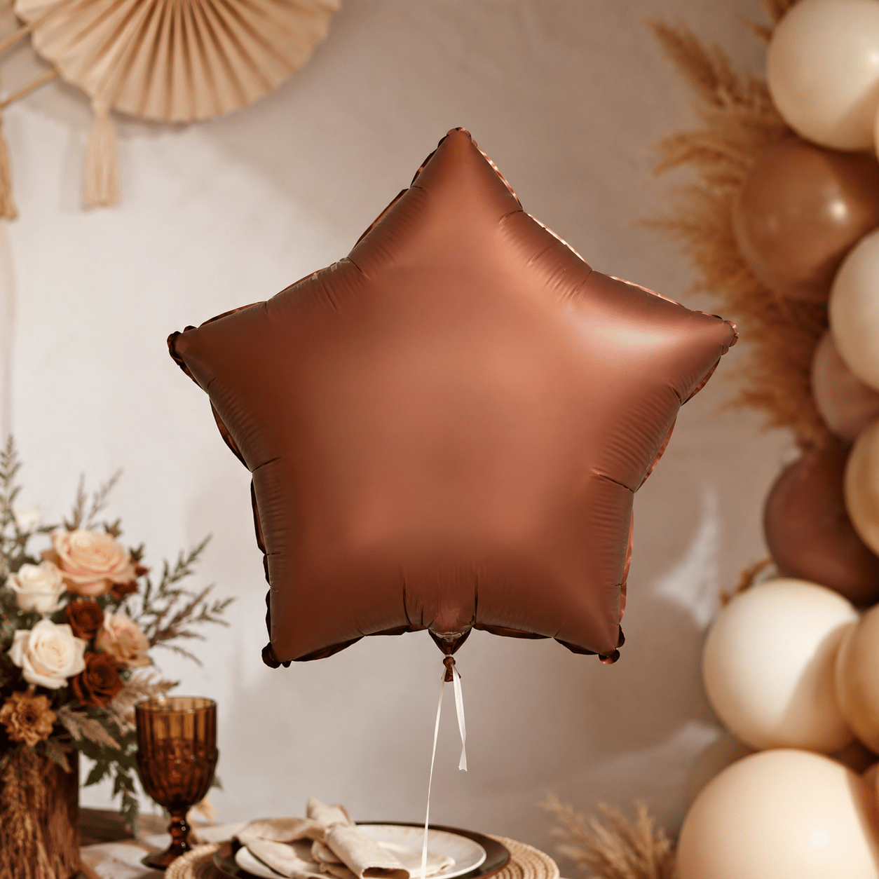 Folyo Balon 18 inç 45cm YILDIZ KAHVERENGİ