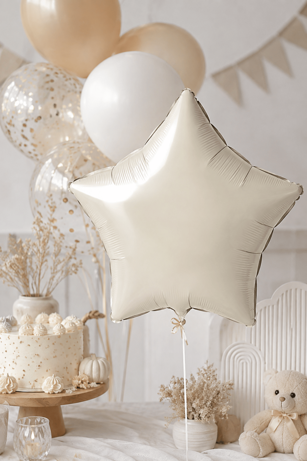 Folyo Balon 18 inç 45cm YILDIZ KREM
