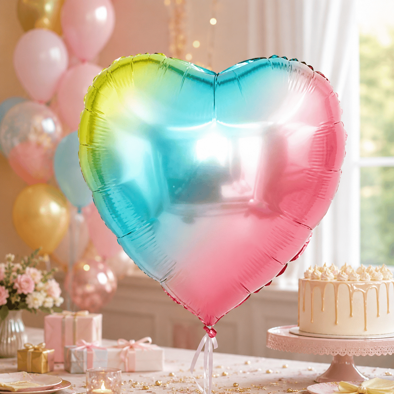 Folyo Balon 18 inç Kalp RAİNBOW