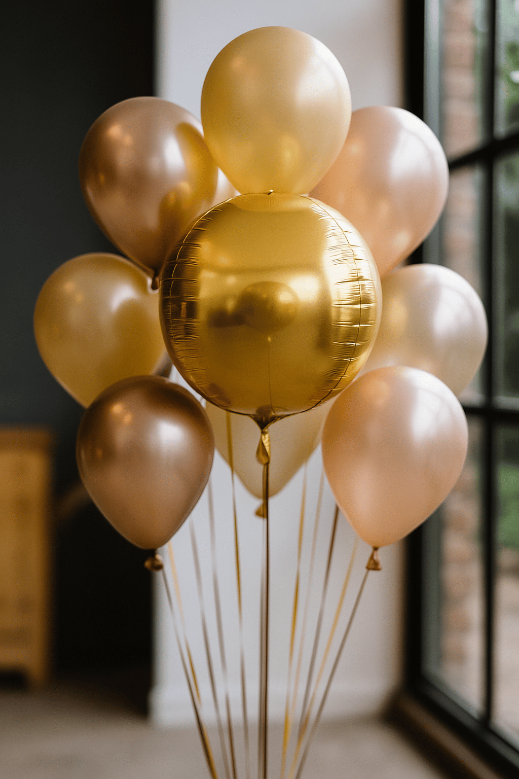 Folyo Balon 22 İnç  Küre top şekilli Gold-Altın renkli parti balonu         