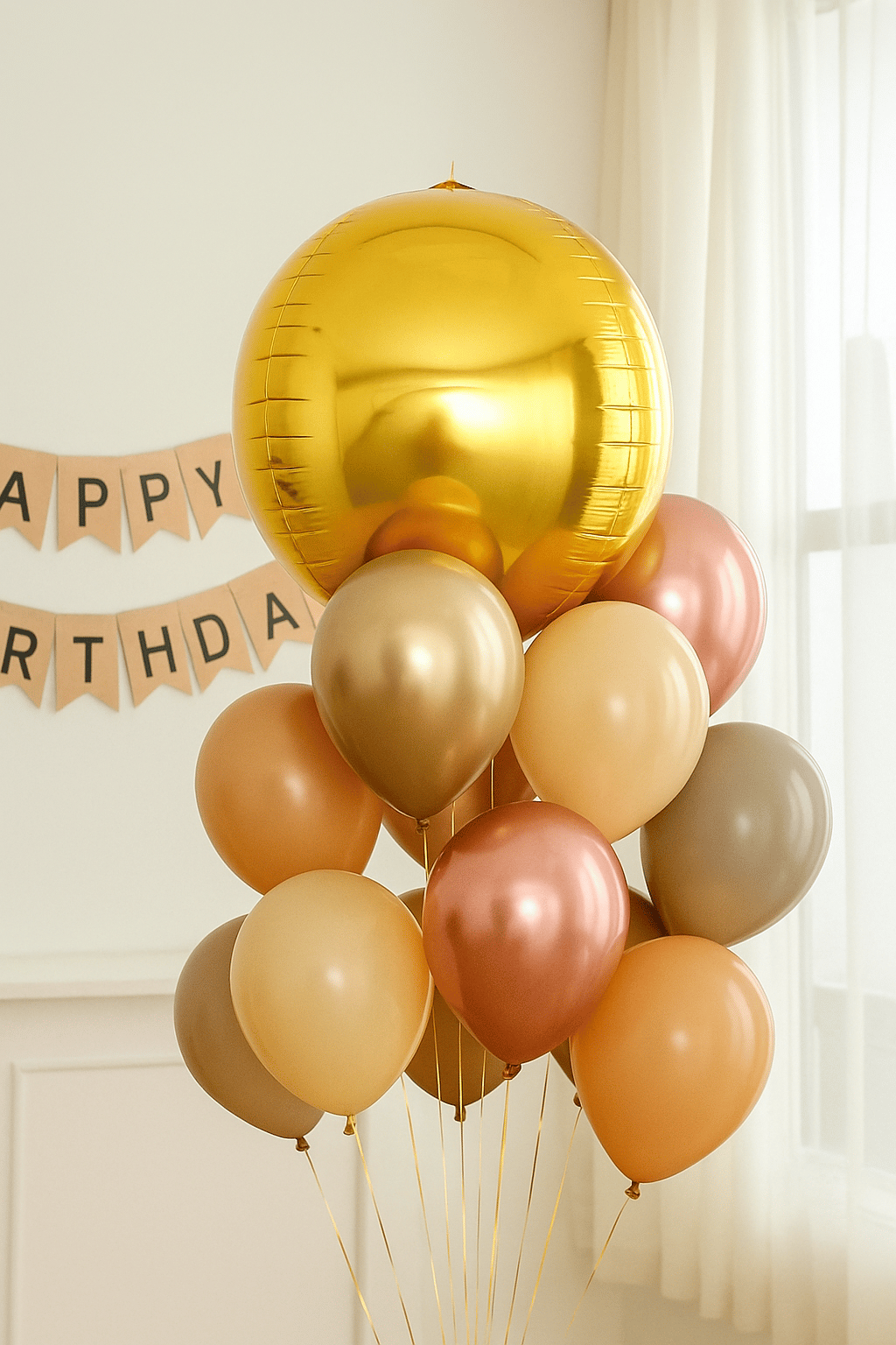 Folyo Balon 22 İnç  Küre top şekilli Gold-Altın renkli parti balonu         