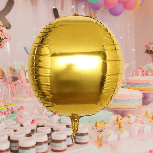 Folyo Balon 22 İnç  Küre top şekilli Gold-Altın renkli parti balonu         