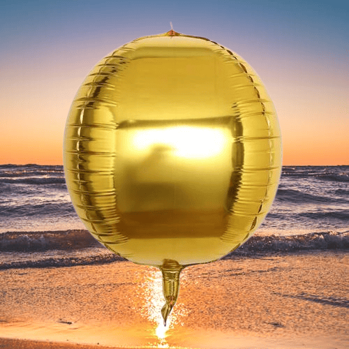 Folyo Balon 22 İnç  Küre top şekilli Gold-Altın renkli parti balonu         