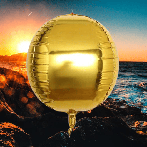 Folyo Balon 22 İnç  Küre top şekilli Gold-Altın renkli parti balonu         
