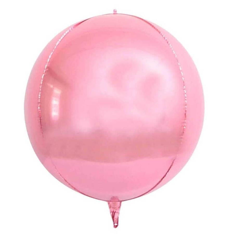 Folyo Balon 22 İnç  Küre top şekilli  Pembe renkli parti balonu          