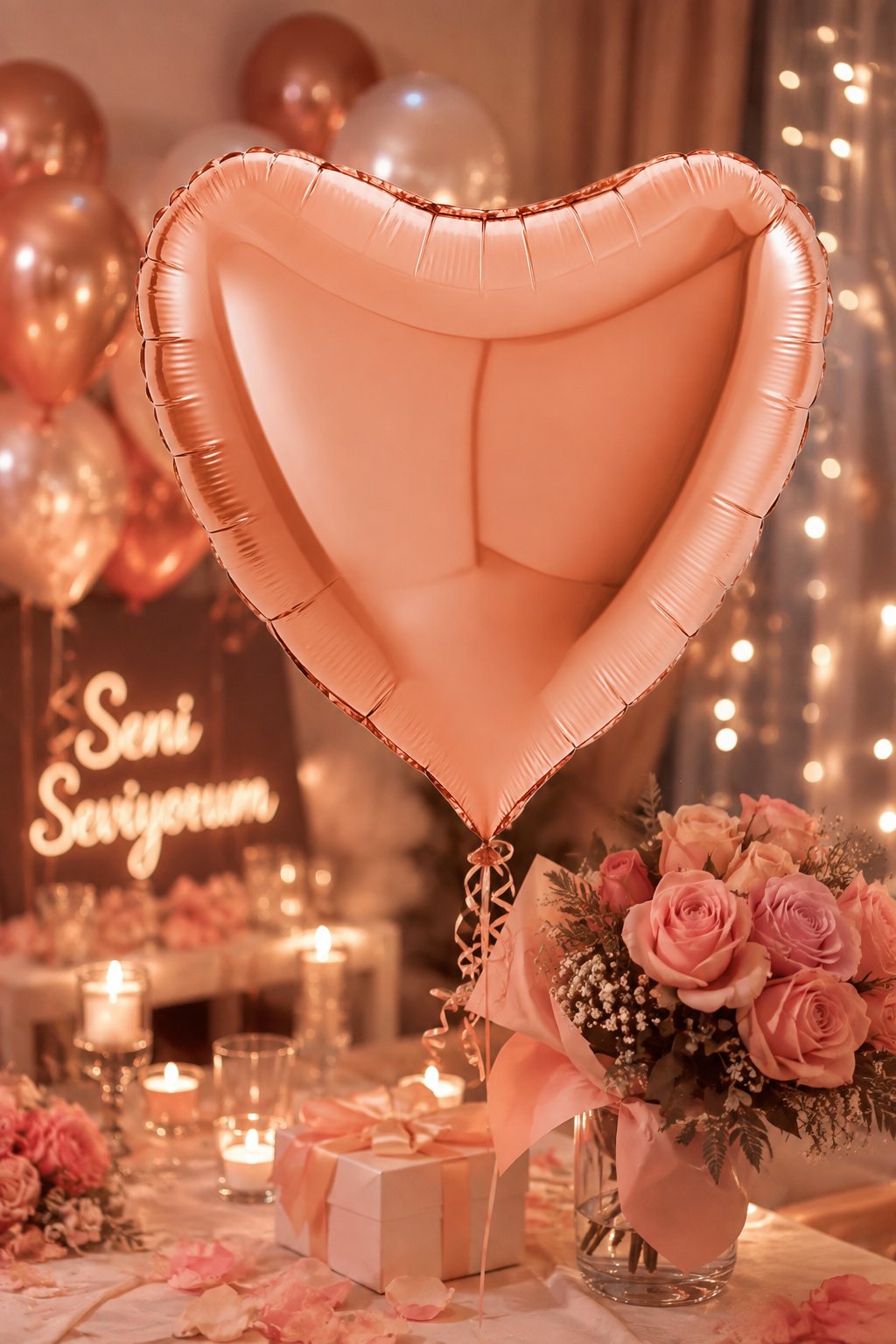 Folyo Balon 24 İnç 60cm KALP ROSEGOLD