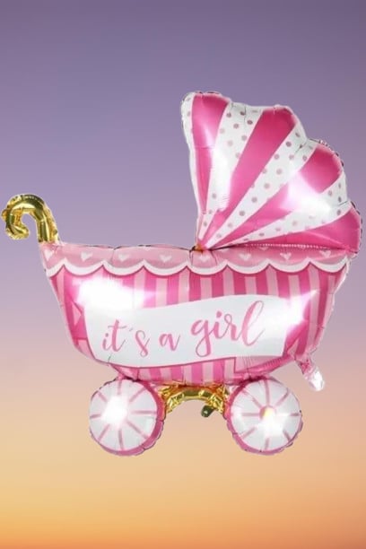 Folyo Balon 30'' inç 77 cm Bebek PUSET PEMBE Cinsiyet Partisi