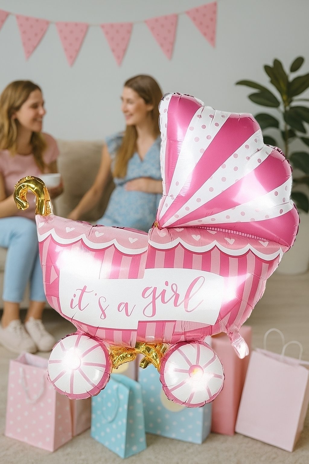 Folyo Balon 30'' inç 77 cm Bebek PUSET PEMBE Cinsiyet Partisi
