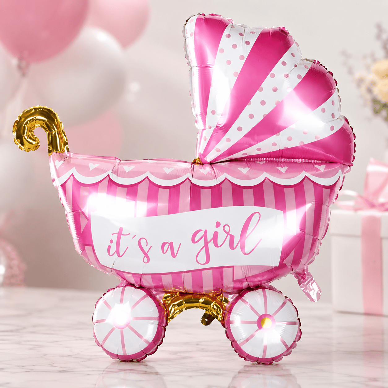 Folyo Balon 30'' inç 77 cm Bebek PUSET PEMBE Cinsiyet Partisi Baby Shower Bebek Partisi
