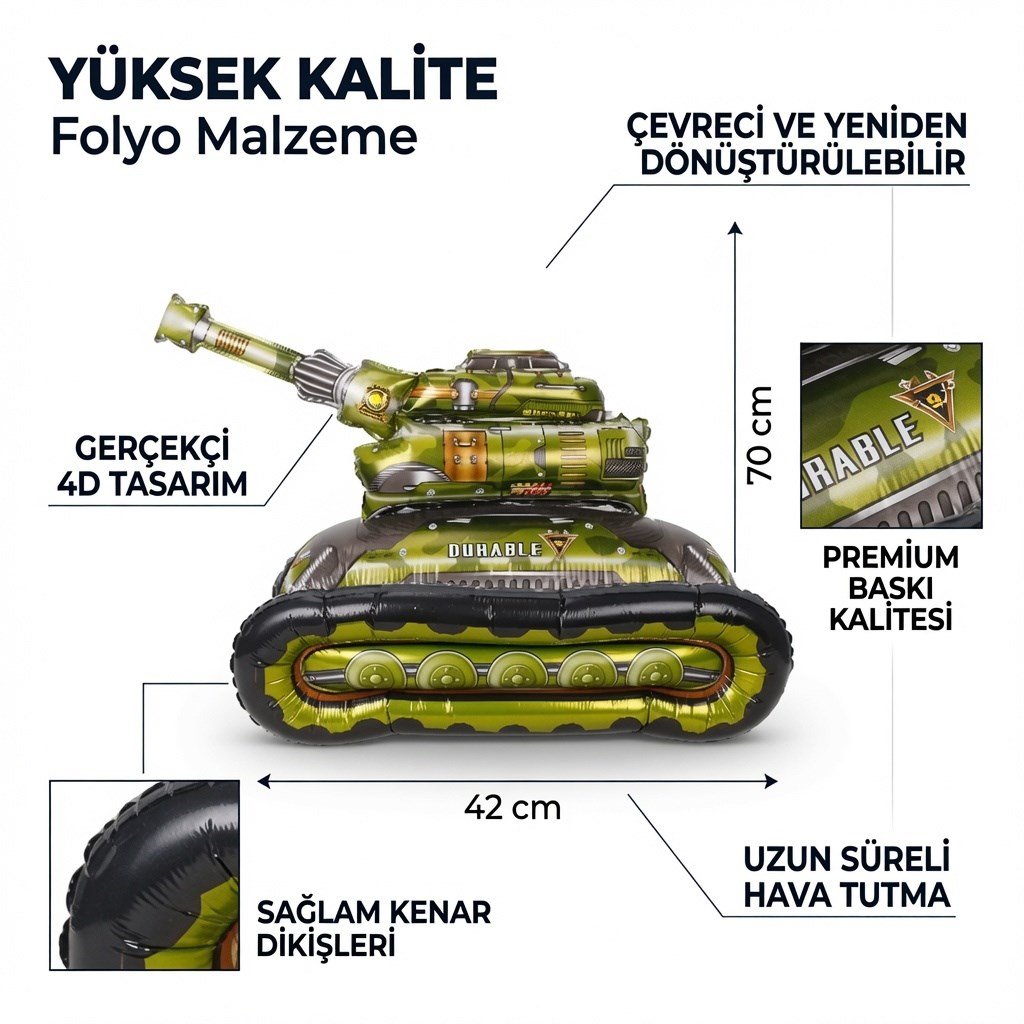 Folyo Balon -4D Tank-42X70CM