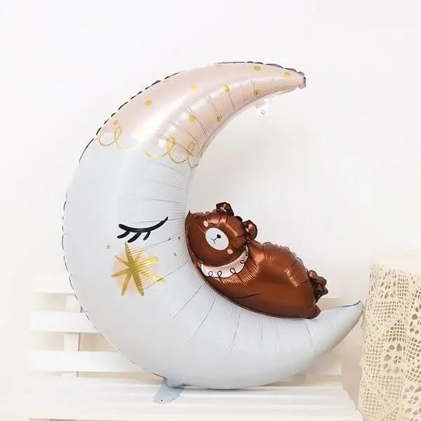 Folyo Balon Ayda Yatan Ayıcık Figürlü 86x76cm