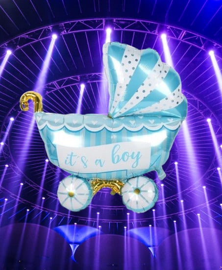 Folyo Balon baby boy mavi puset  79x71cm Cinsiyet Partisi Baby Shower Bebek Partisi