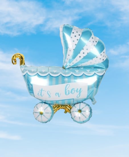 Folyo Balon baby boy mavi puset  79x71cm Cinsiyet Partisi Baby Shower Bebek Partisi