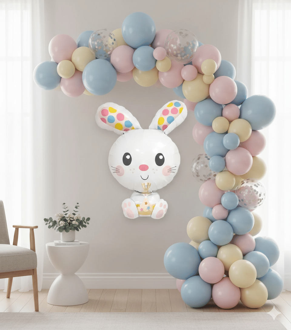 Folyo Balon Beyaz tavşan 78 cm