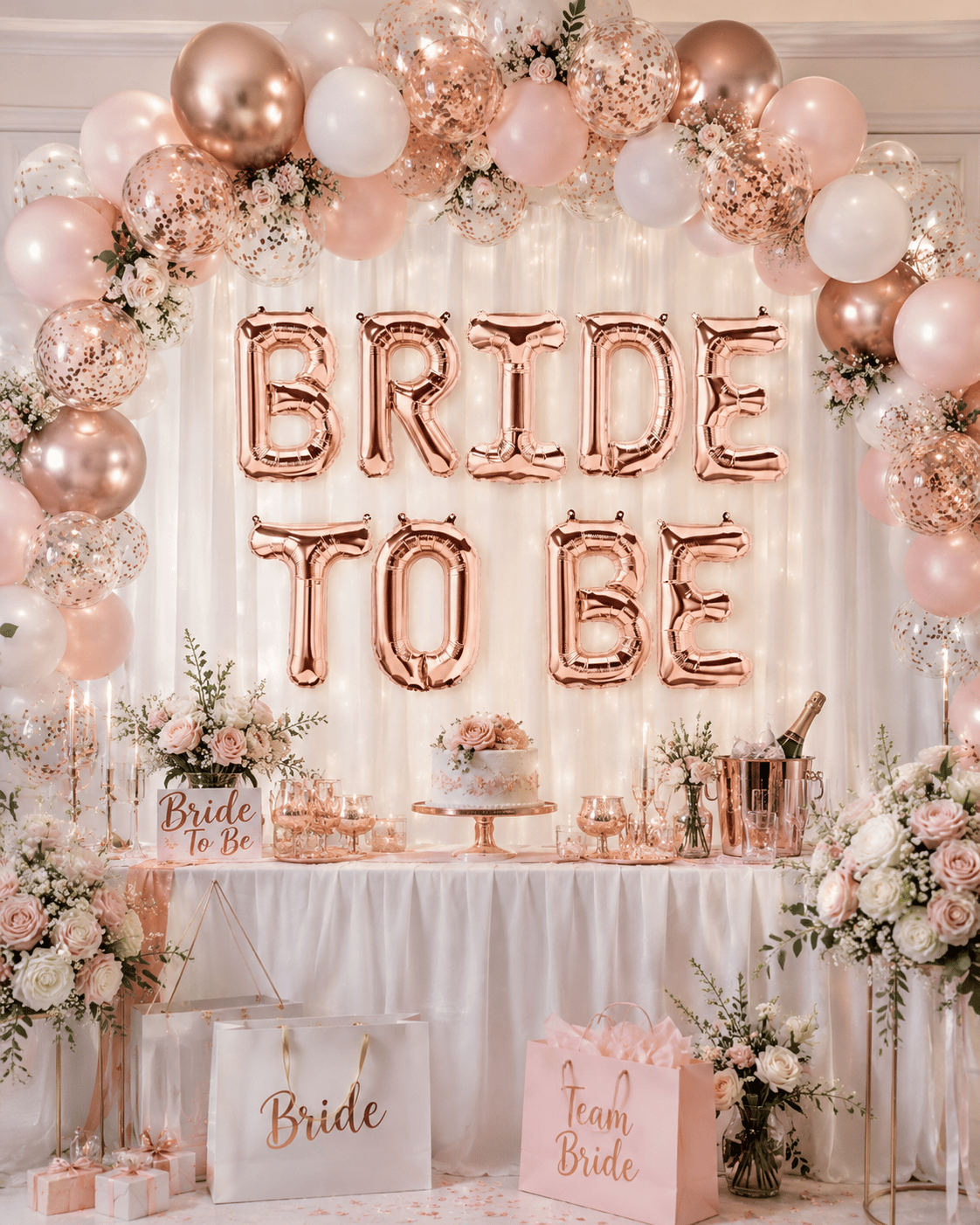Folyo Balon Bride To Be rose gold 16 inç set 40 cm harf set