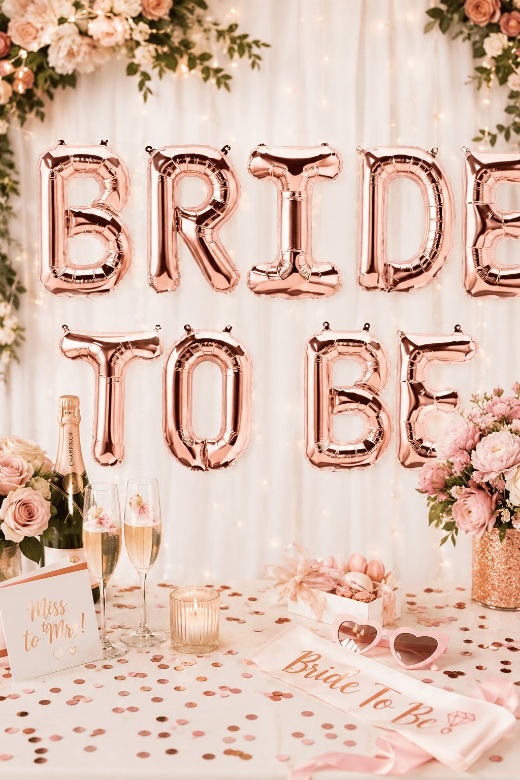 Folyo Balon Bride To Be rose gold 16 inç set 40 cm harf set