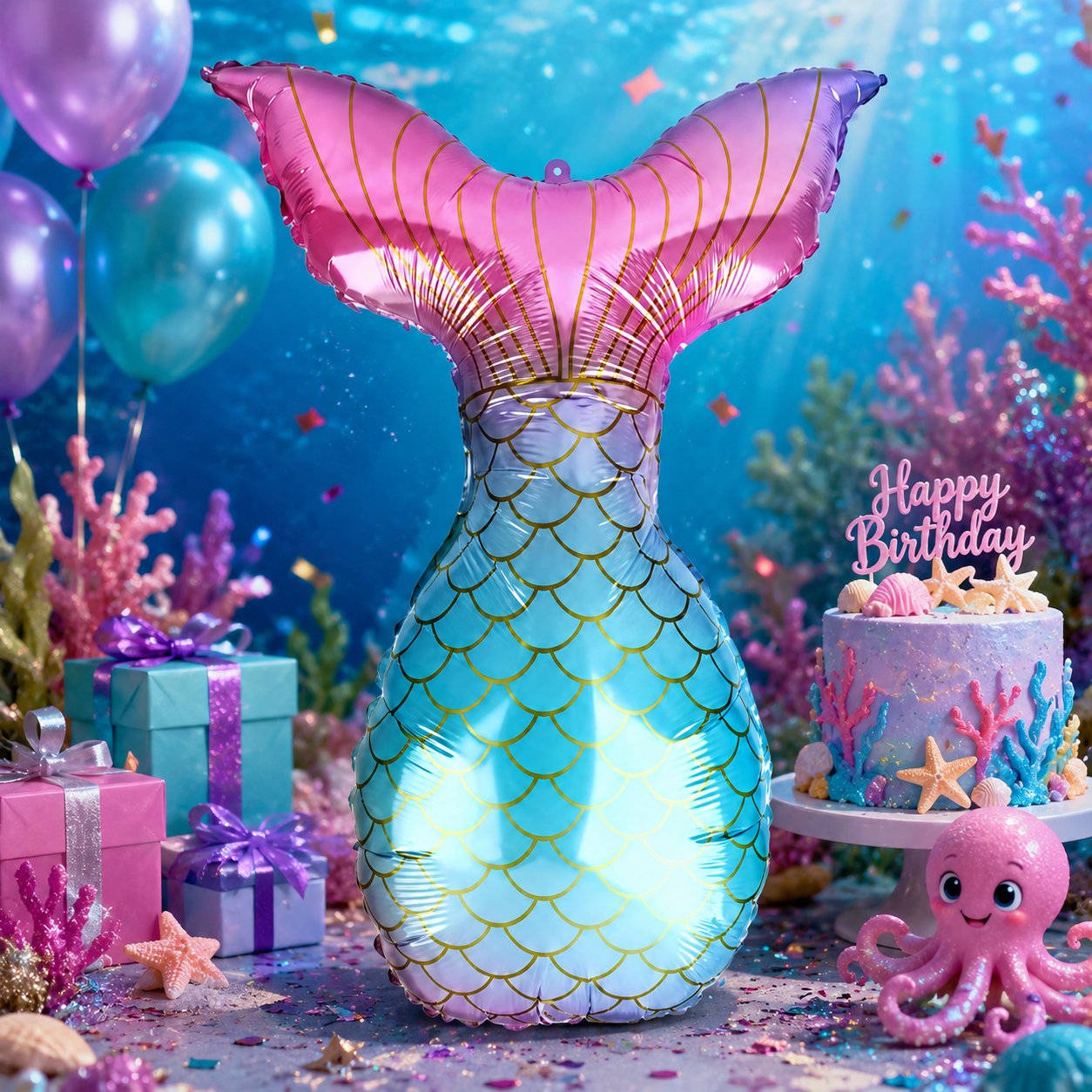 Folyo Balon Deniz Kızı Kuyruk  85*52 cm