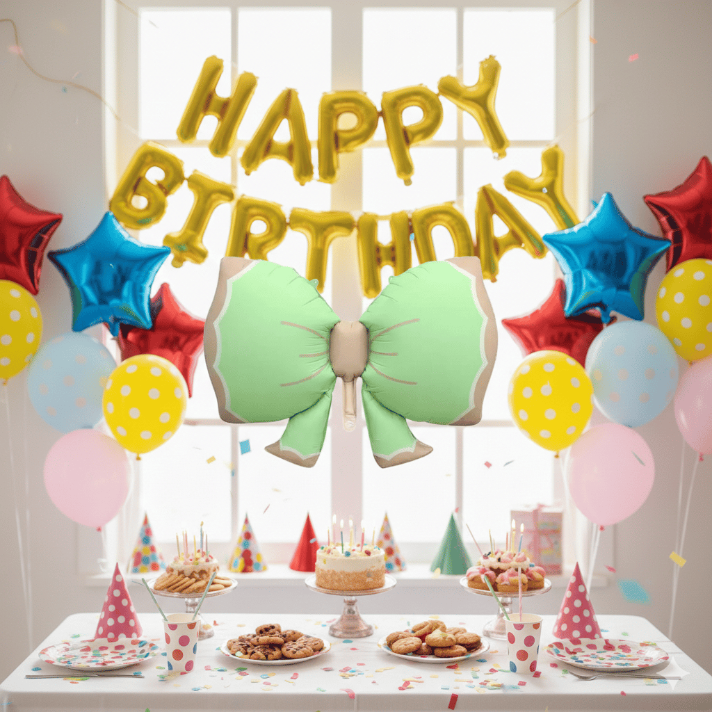Folyo Balon Fiyonk Retro Yeşil 92*58 cm