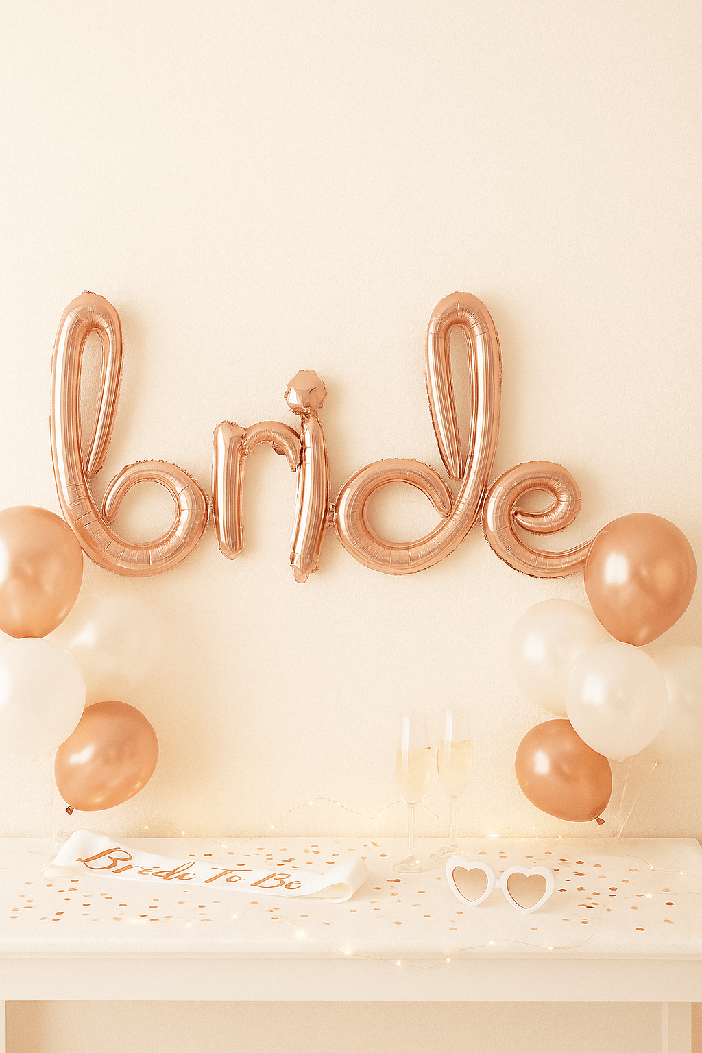 Folyo Balon Folyo Balon Bride  El Yazı Rose gold