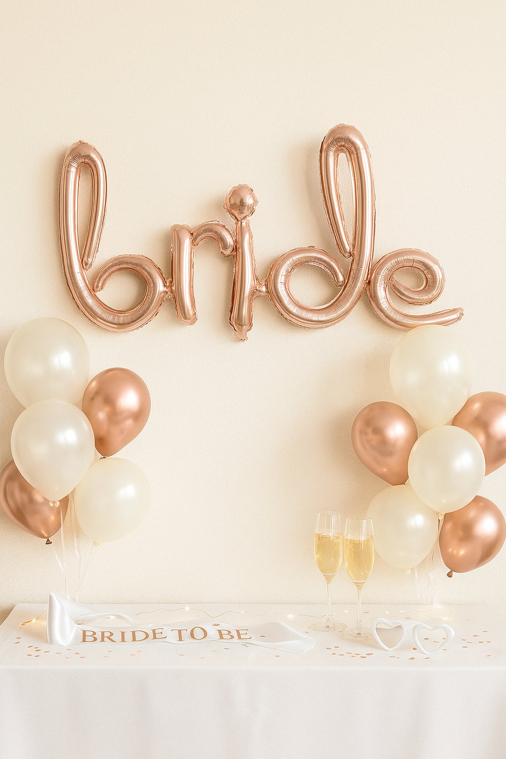 Folyo Balon Folyo Balon Bride  El Yazı Rose gold