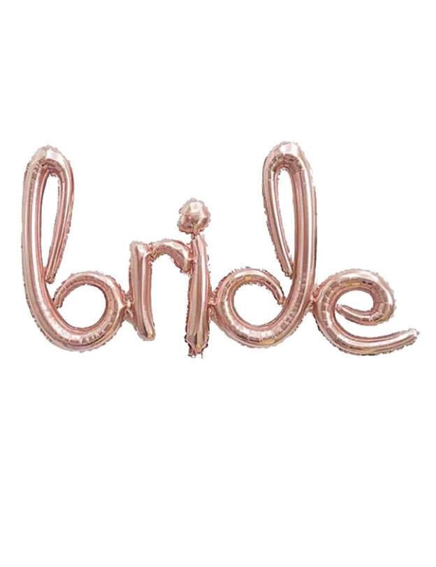 Folyo Balon Folyo Balon Bride  El Yazı Rose gold