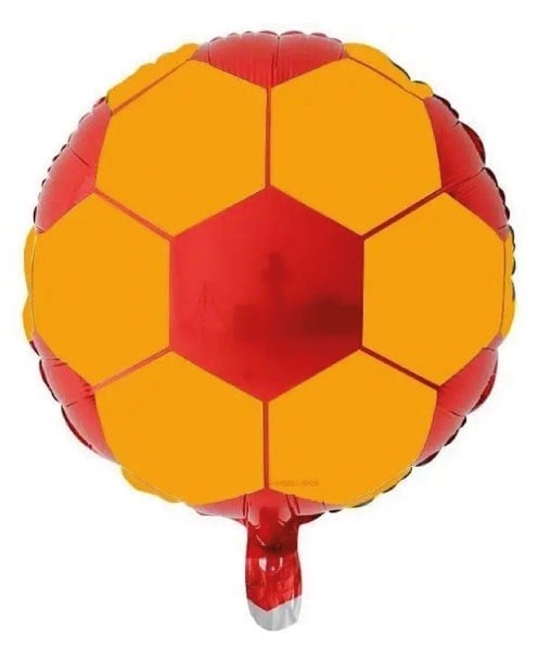 Folyo Balon Futbol Topu Sarı Kırmızı 18'' 45cm galata