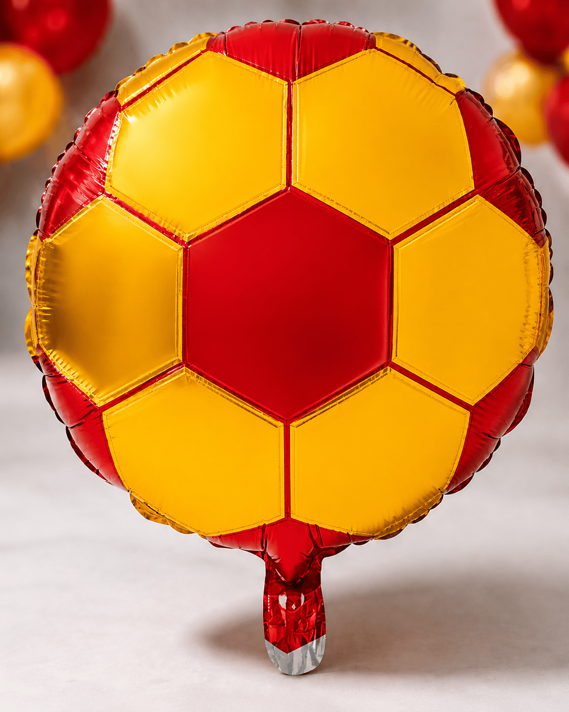 Folyo Balon Futbol Topu Sarı Kırmızı 18'' 45cm galata