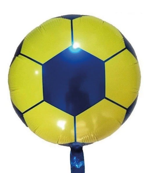Folyo Balon Futbol Topu Sarı Lacivert 18'' 45cm fener