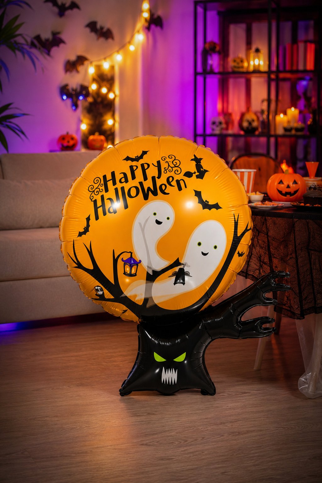 Folyo Balon Halloween Ağaçlı folyo balonlu 95*66