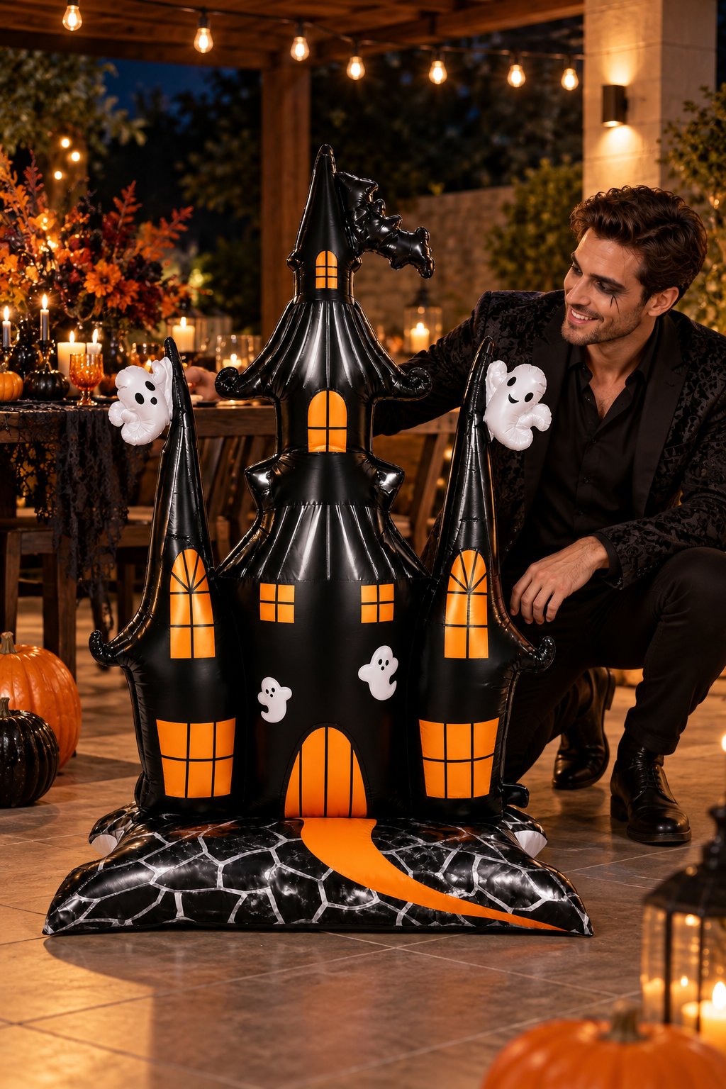 Folyo Balon Halloween Ayaklı Hallowen Şatosu Folyo Balon 150-106 cm