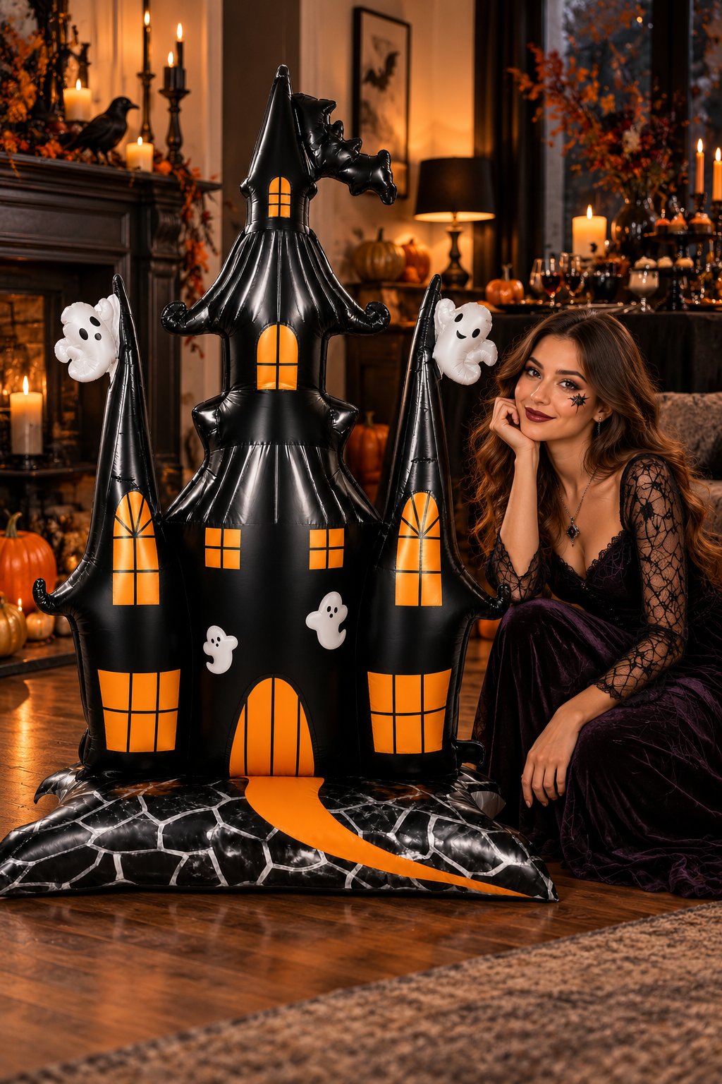 Folyo Balon Halloween Ayaklı Hallowen Şatosu Folyo Balon 150-106 cm