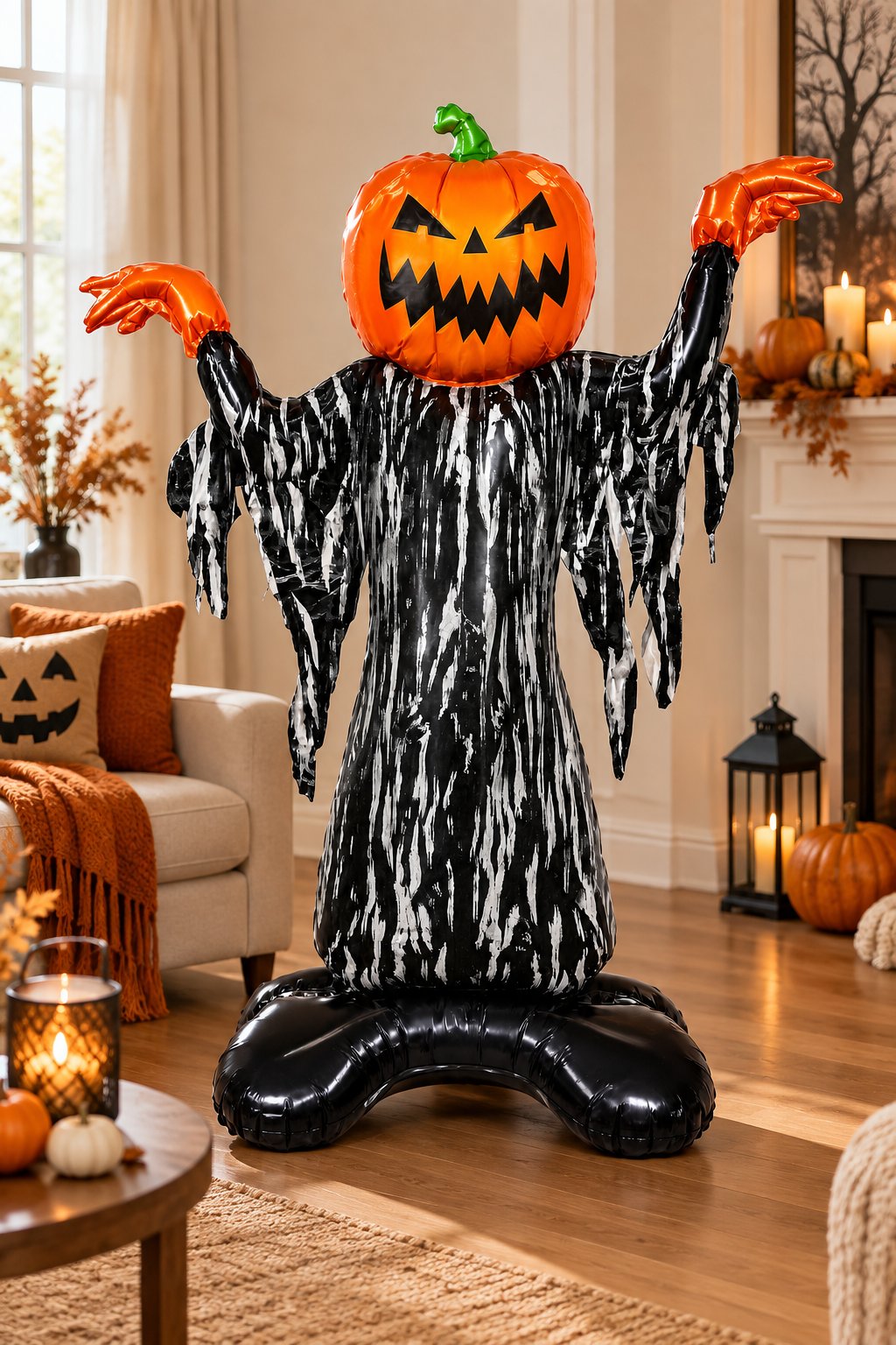 Folyo Balon Halloween Balkabağı Korkuluk  86x115 Cadılar Bayramı