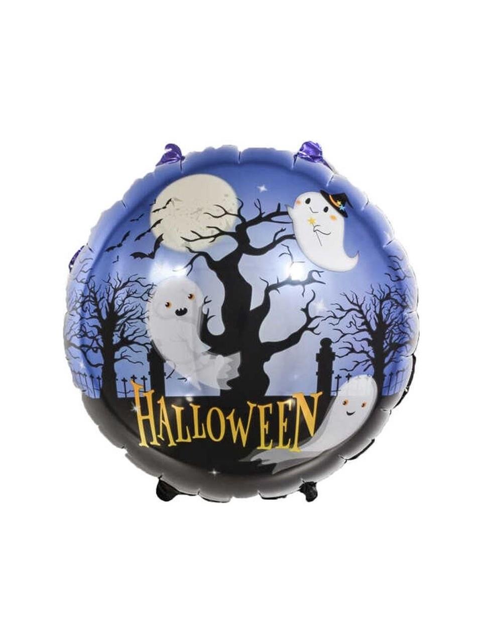 Folyo balon Halloween cadılar bayramı yuvarlak ağaç üstünde hayaletler 45*45 cm